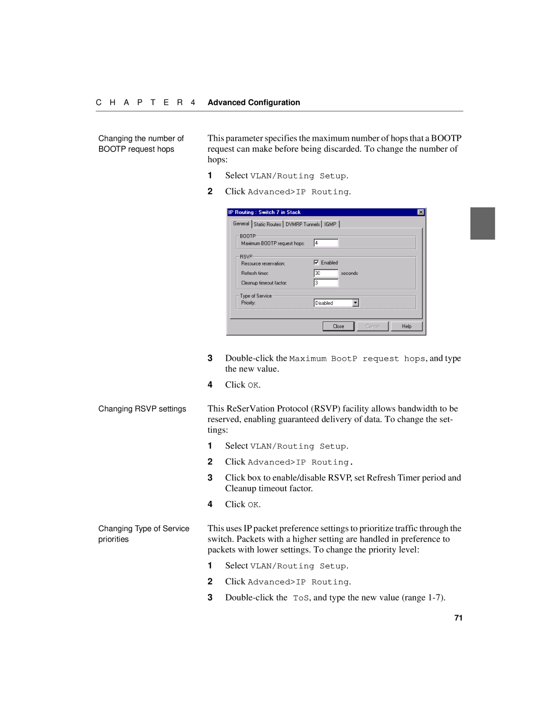 Intel 550F manual Double-click the ToS, and type the new value range 