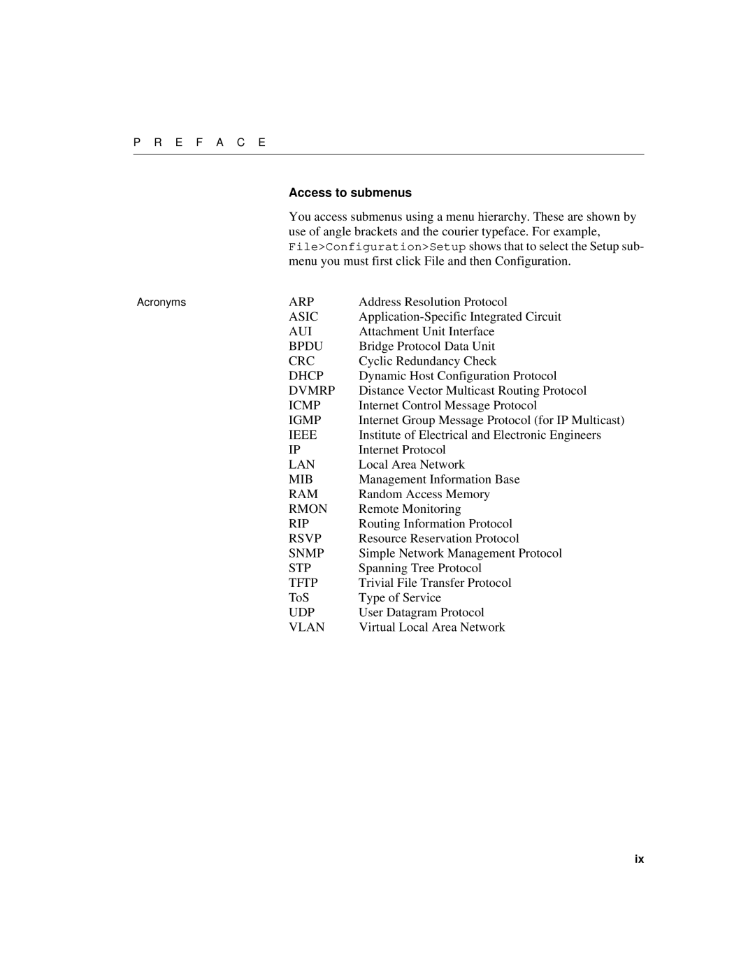 Intel 550F manual Address Resolution Protocol, Application-Specific Integrated Circuit, Attachment Unit Interface 