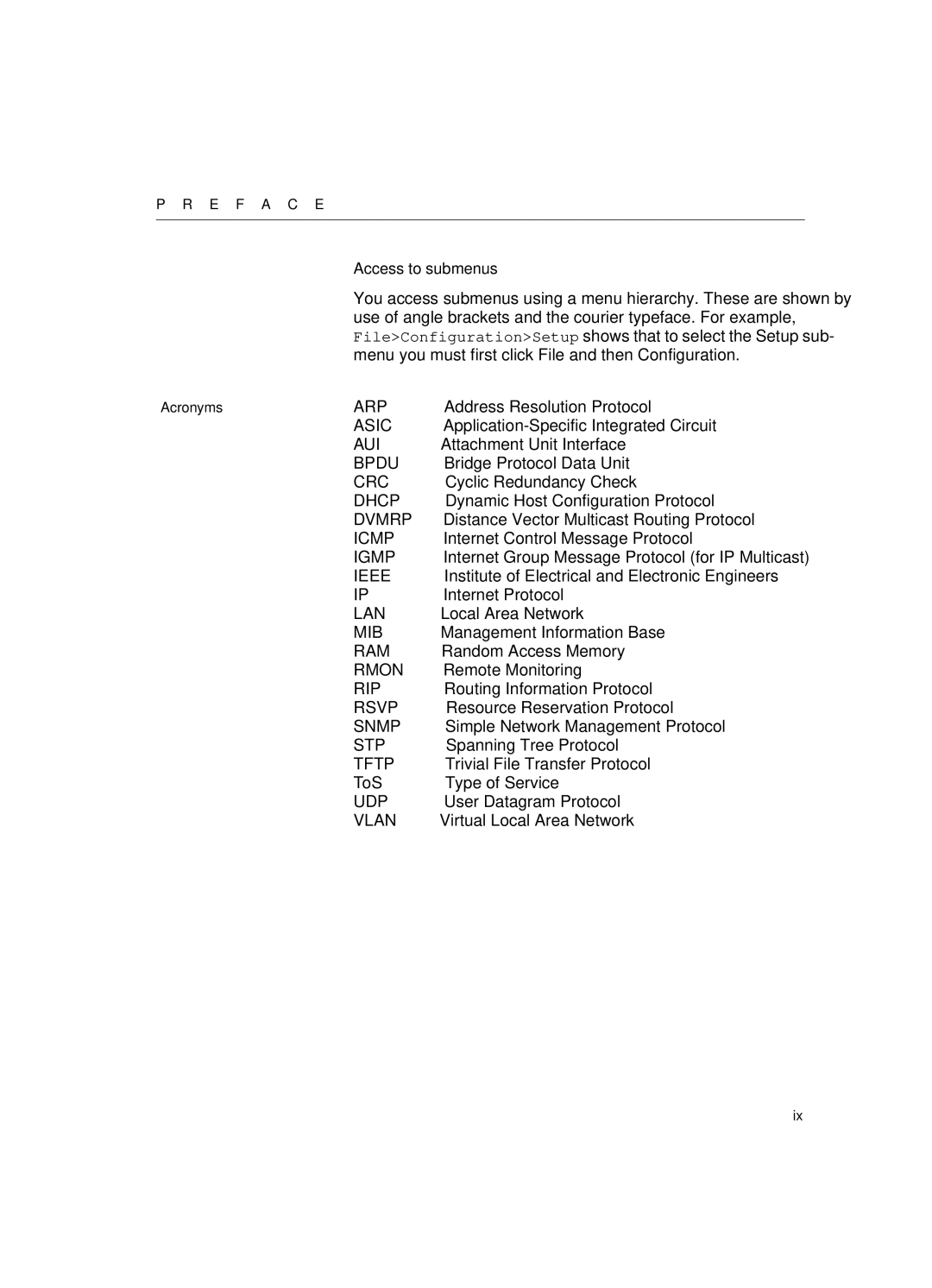 Intel 550T manual Address Resolution Protocol, Application-Specific Integrated Circuit, Attachment Unit Interface 