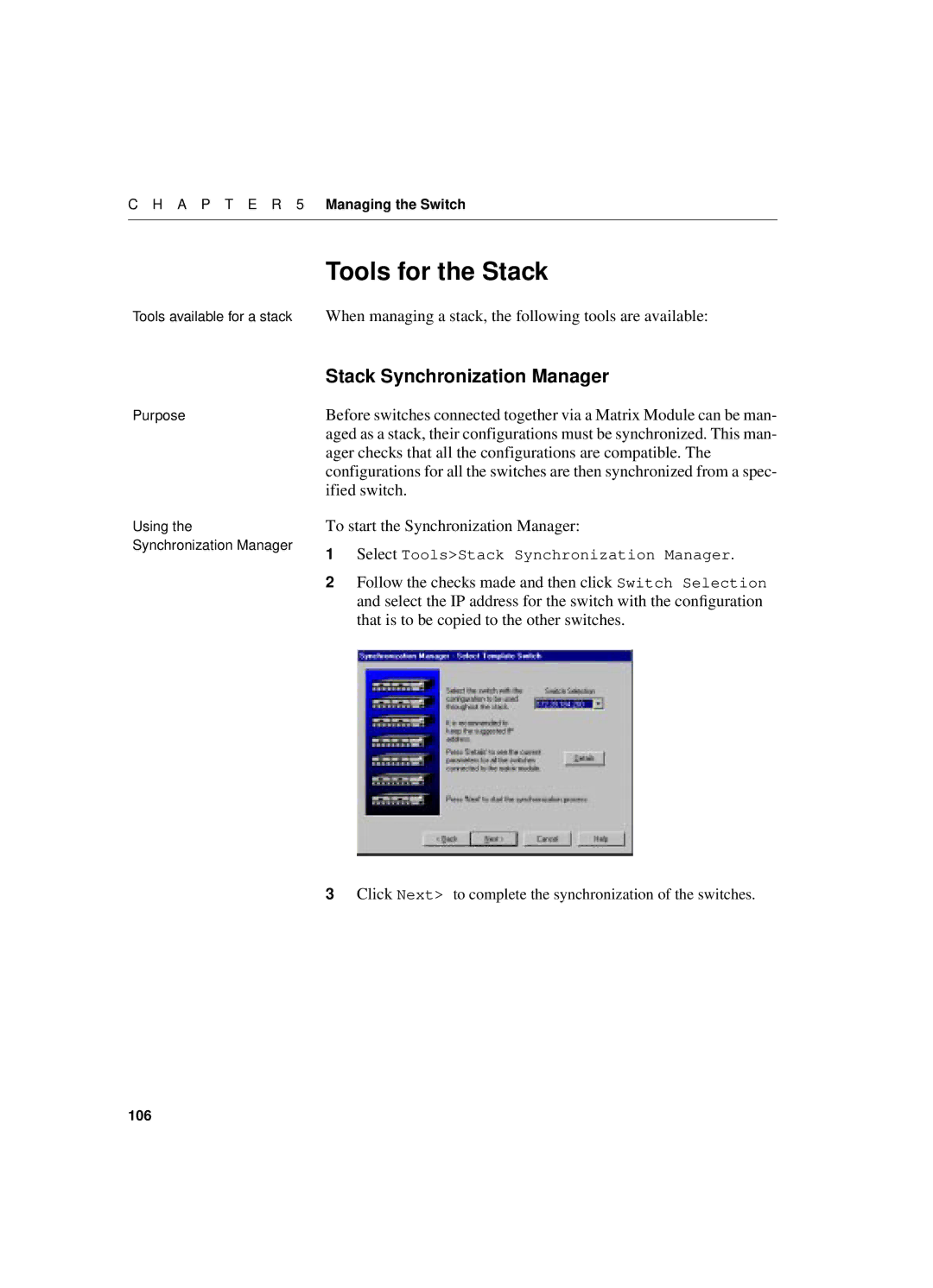 Intel 550T manual Tools for the Stack, Stack Synchronization Manager 