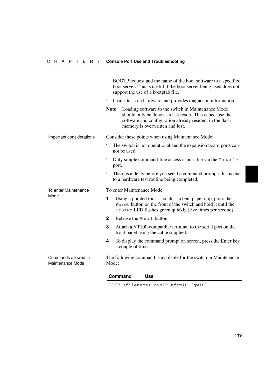 Intel 550T Consider these points when using Maintenance Mode, To a hardware test routine being completed, Couple of times 