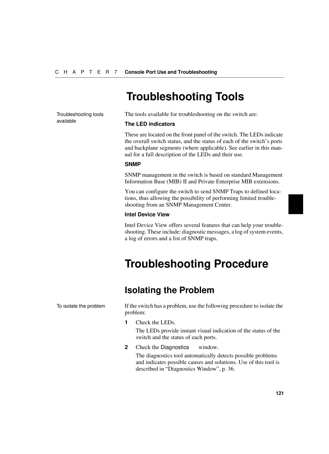 Intel 550T manual Troubleshooting Tools, Troubleshooting Procedure, Isolating the Problem 