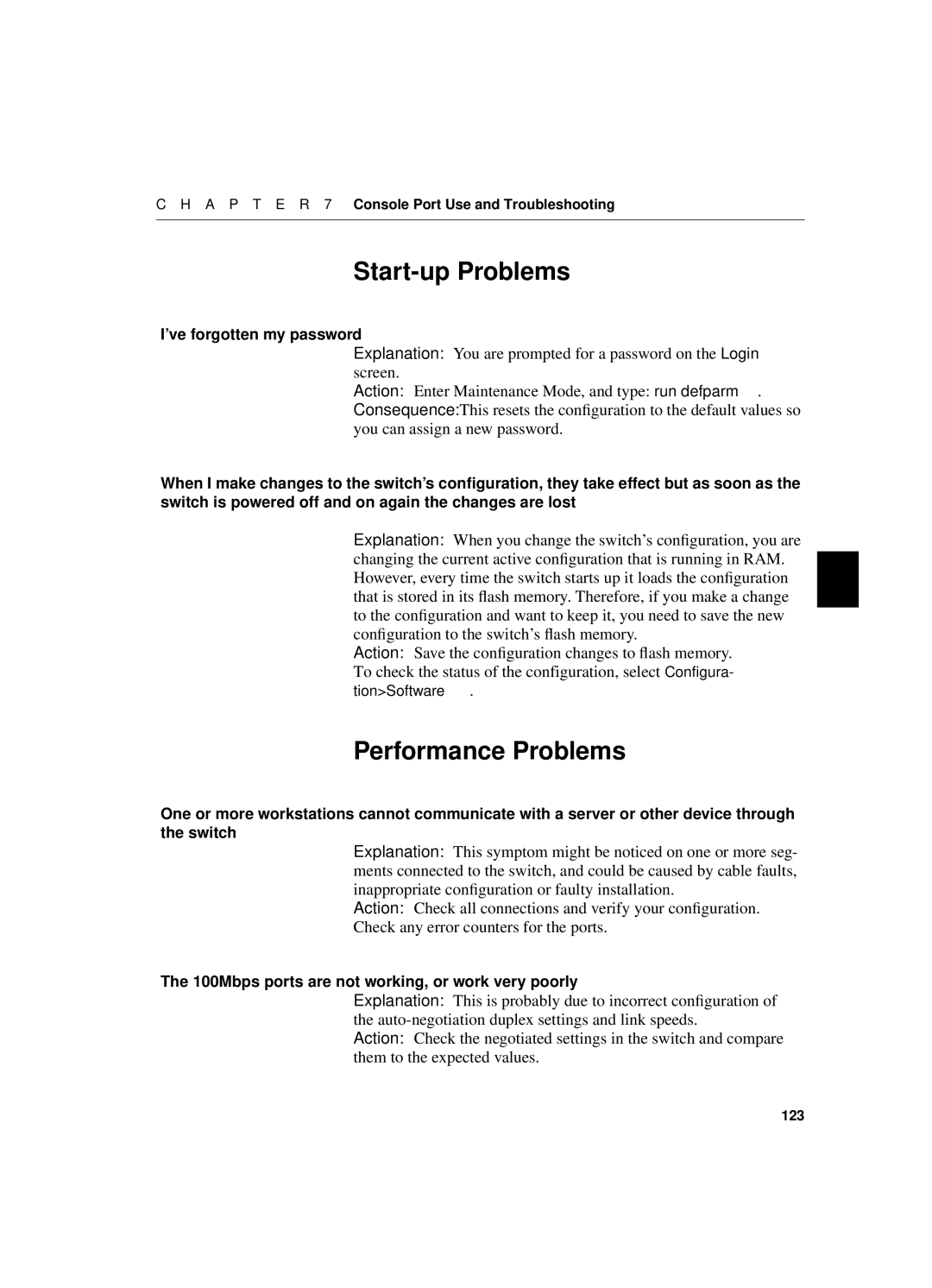 Intel 550T manual Start-up Problems, Performance Problems 