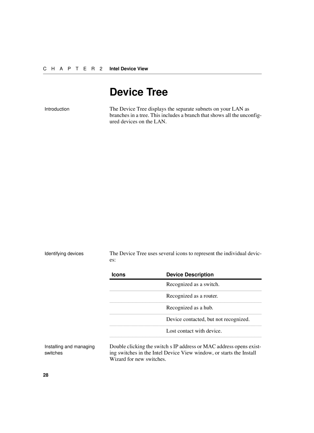 Intel 550T manual Device Tree 