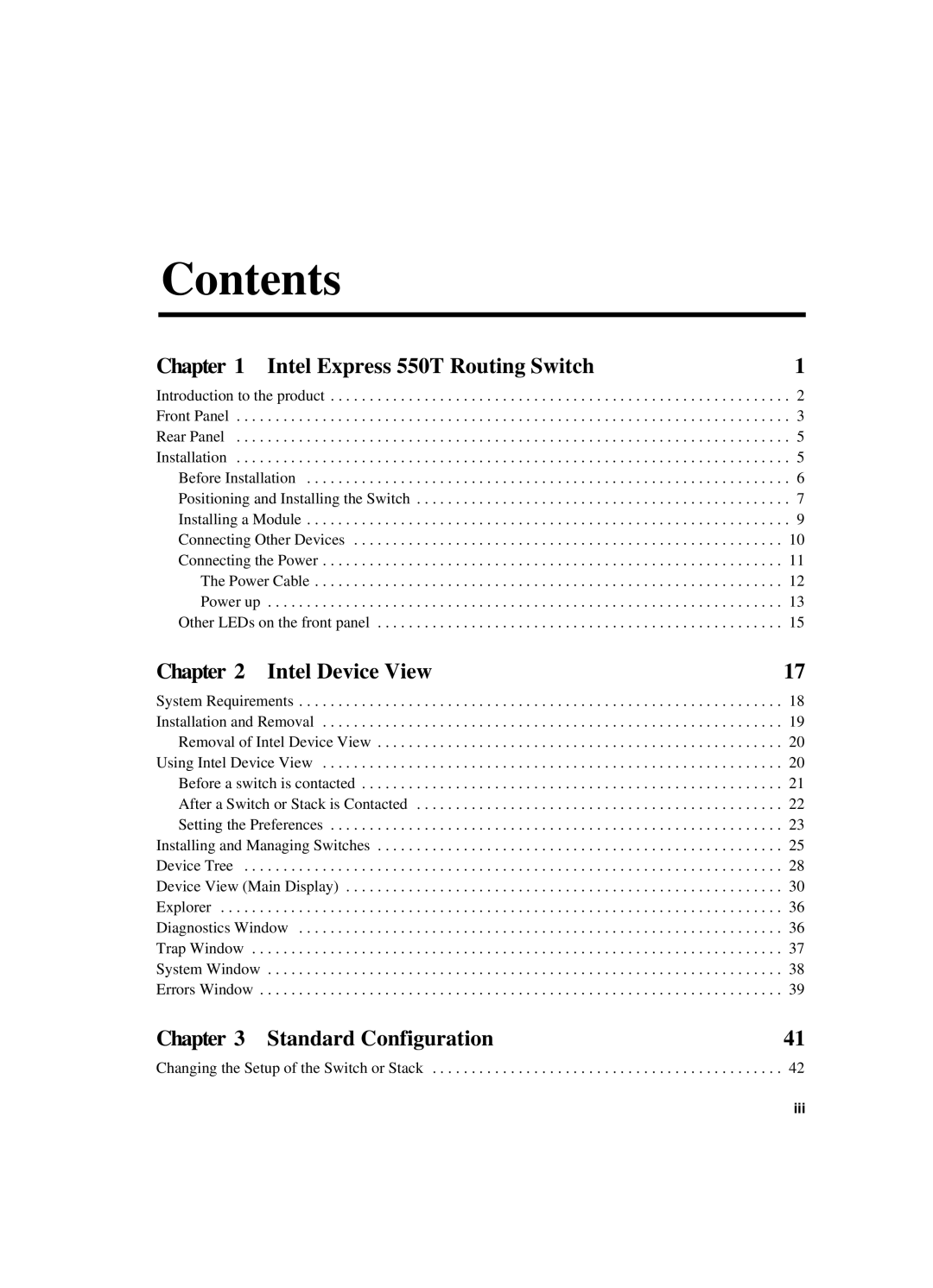 Intel 550T manual Contents 