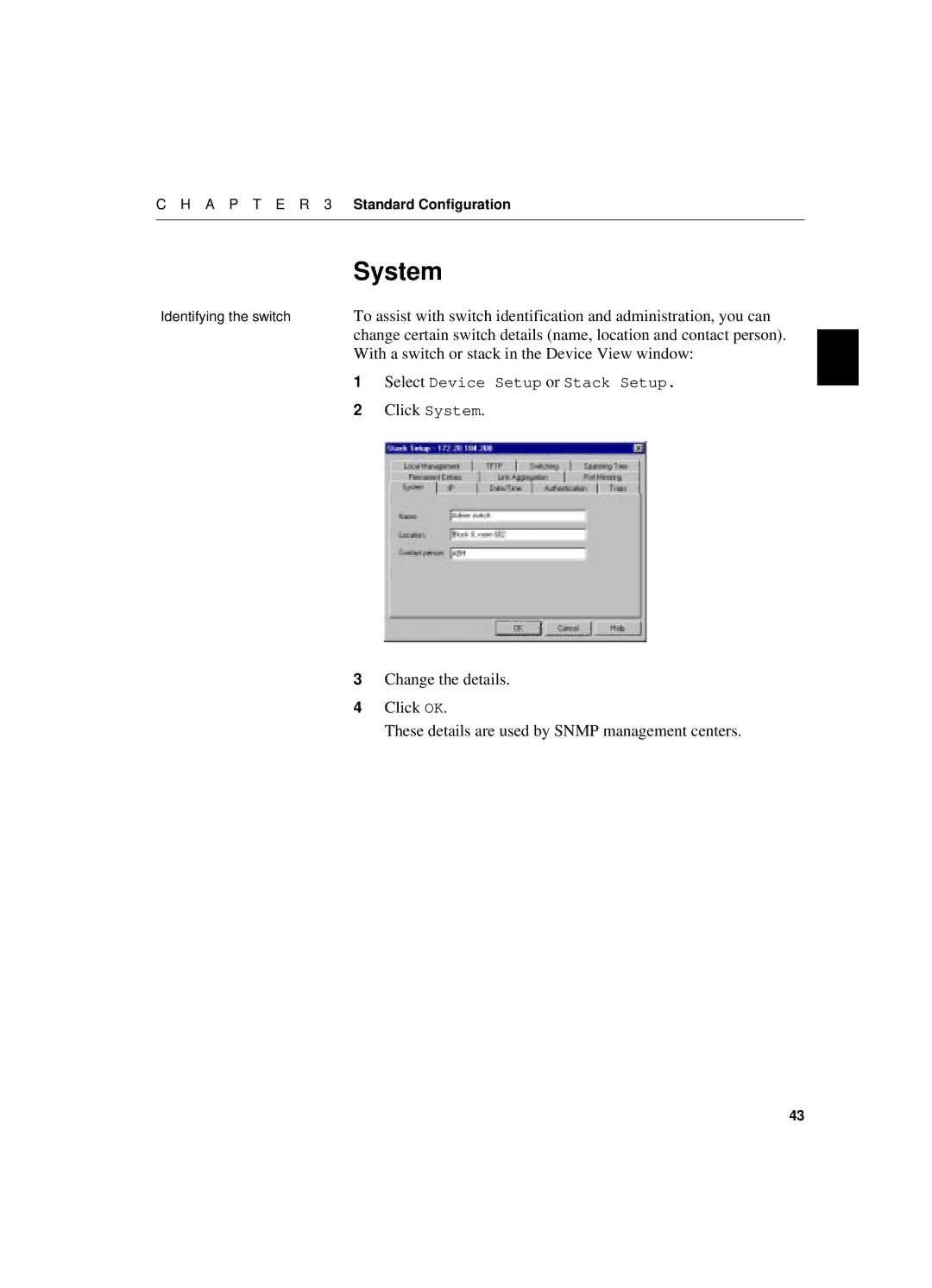 Intel 550T manual With a switch or stack in the Device View window, Click System 