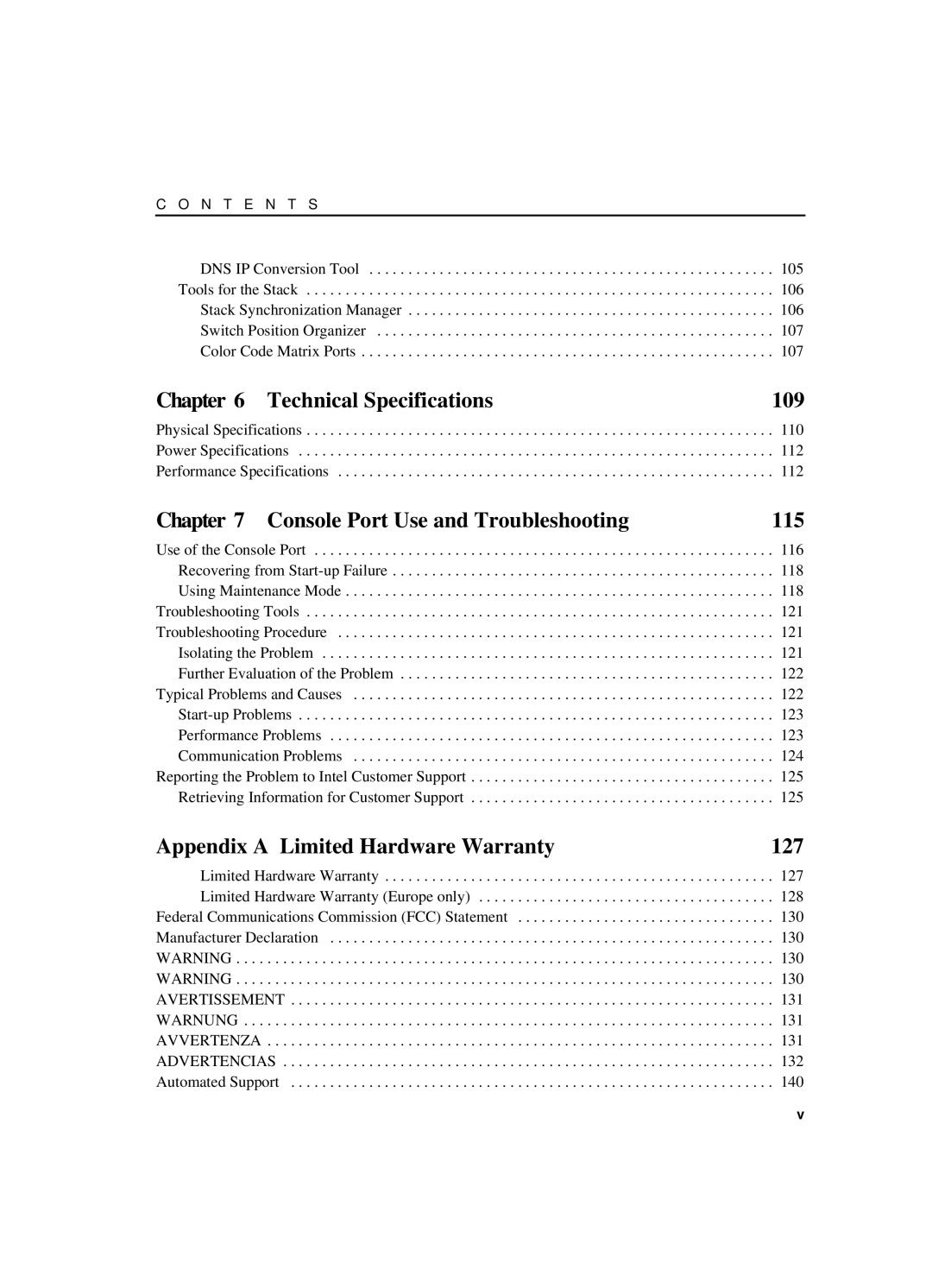 Intel 550T manual Technical Specifications 109 