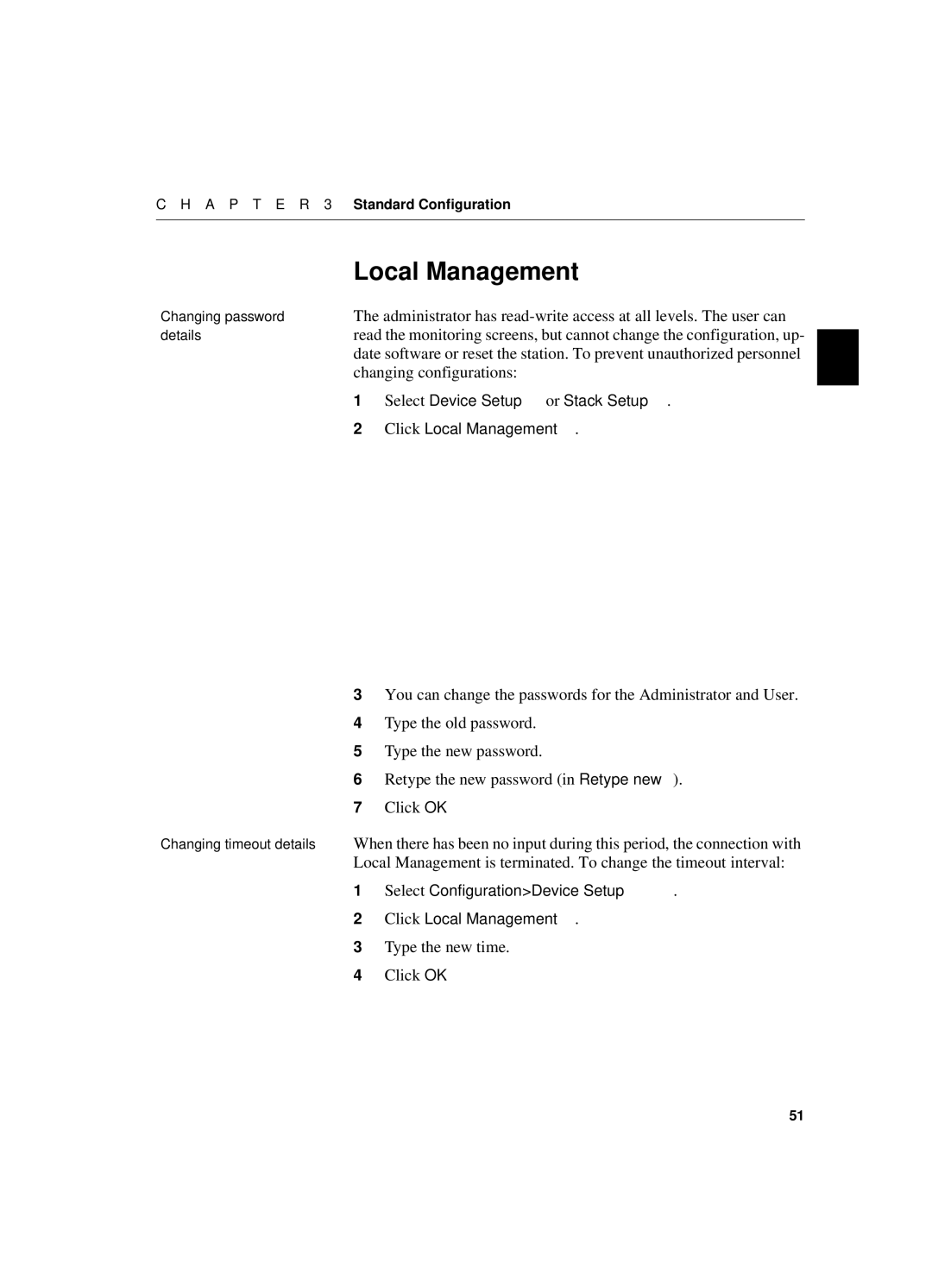 Intel 550T manual Local Management, Changing configurations, Type the new time Click OK 