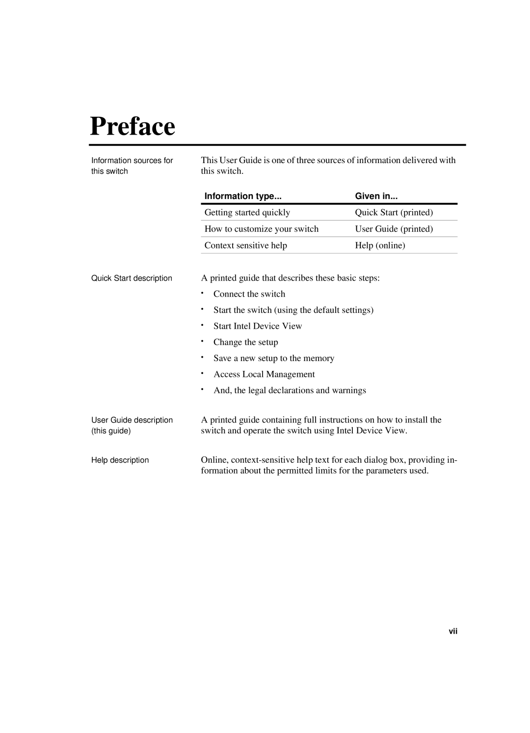 Intel 550T manual This switch, Printed guide that describes these basic steps 