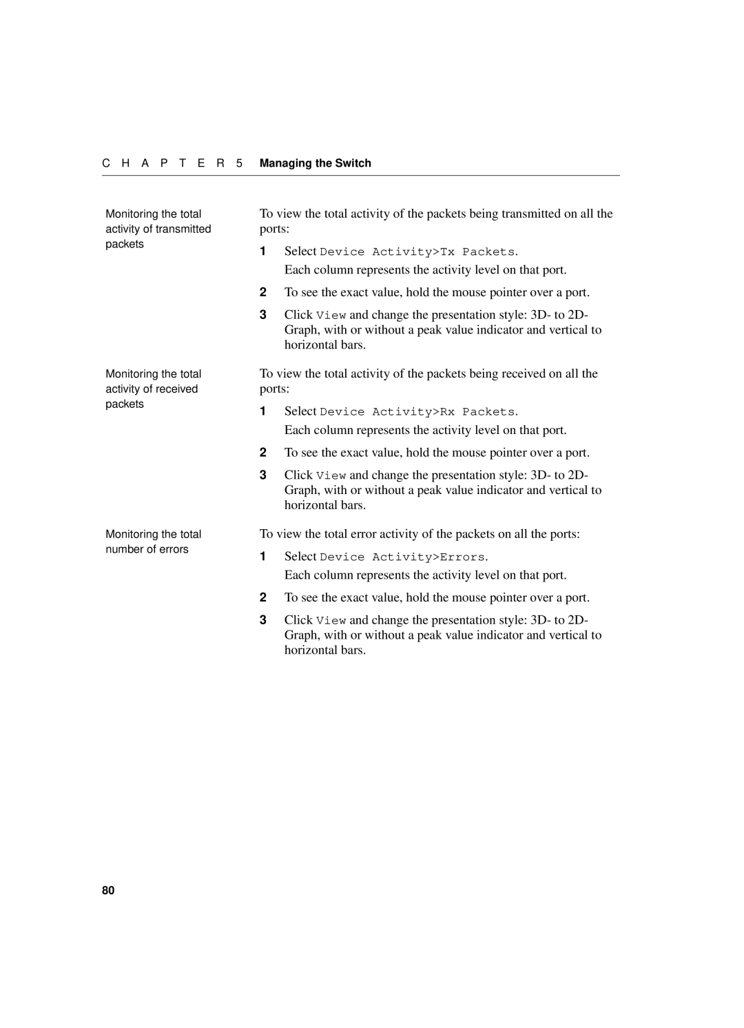 Intel 550T manual Select Device ActivityTx Packets 