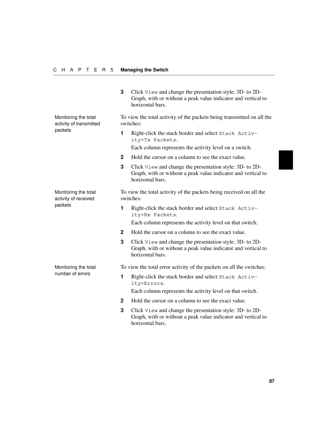 Intel 550T manual A P T E R 5 Managing the Switch 