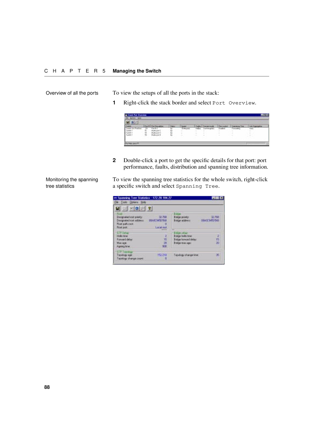 Intel 550T manual Speciﬁc switch and select Spanning Tree 