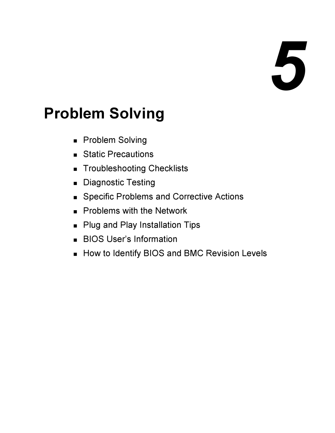 Intel 5800/120Ld manual Problem Solving 