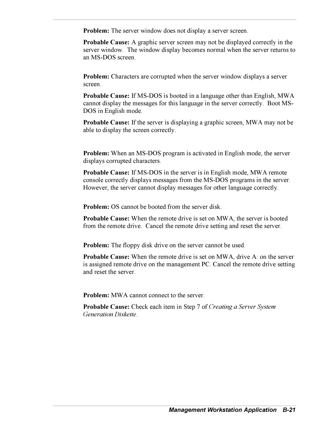 Intel 5800/120Ld manual Management Workstation Application B-21 