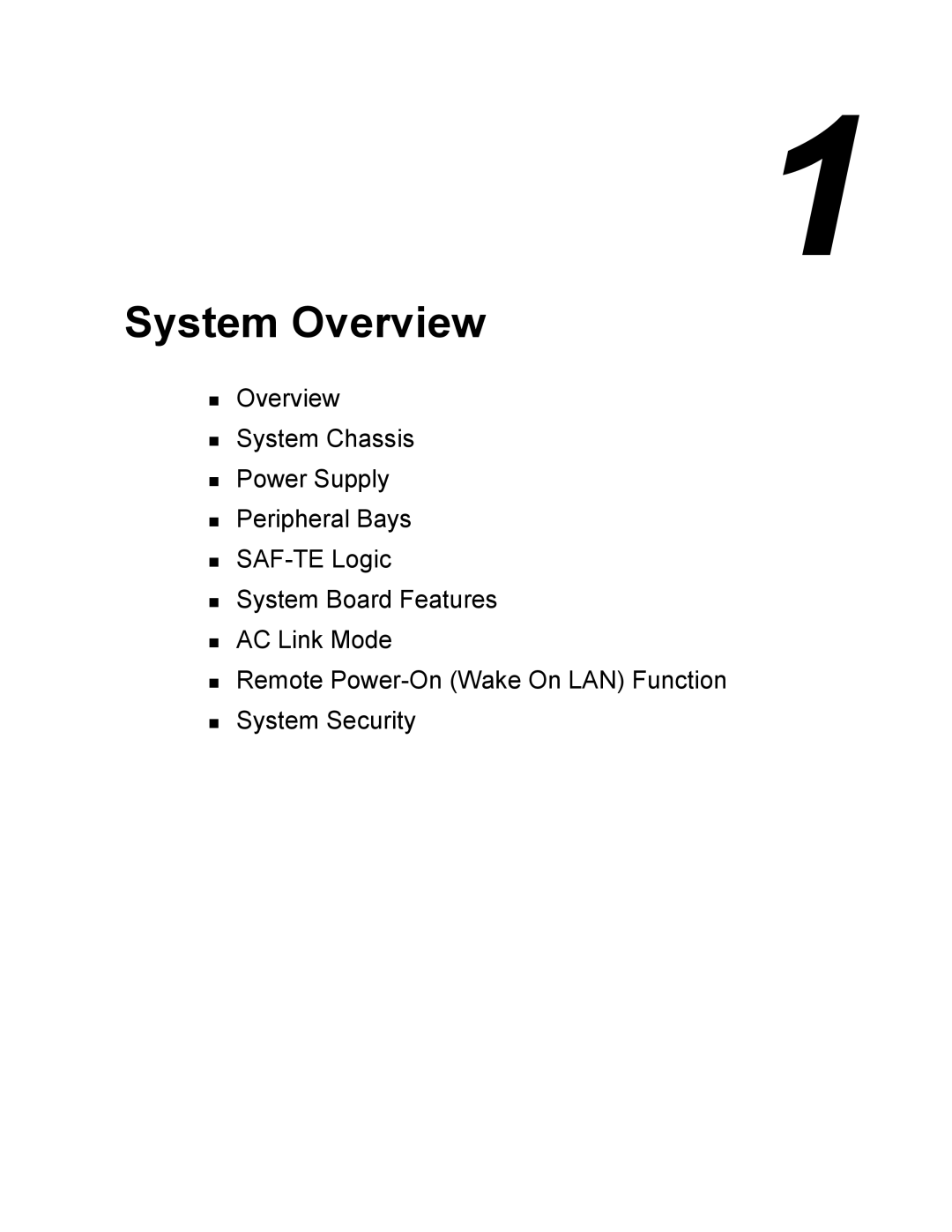 Intel 5800/120Ld manual System Overview 