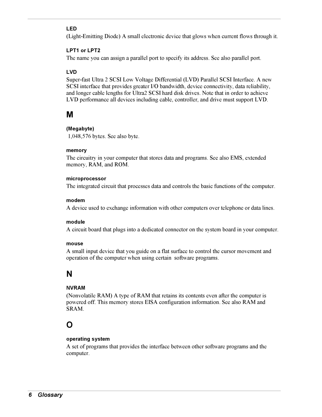 Intel 5800/120Ld manual 048,576 bytes. See also byte 