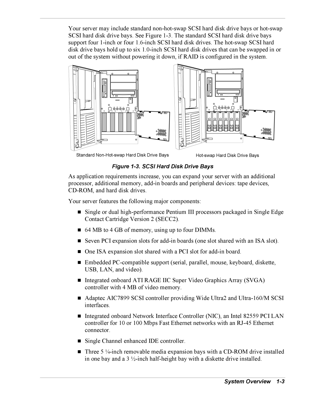 Intel 5800/120Ld manual Scsi Hard Disk Drive Bays 