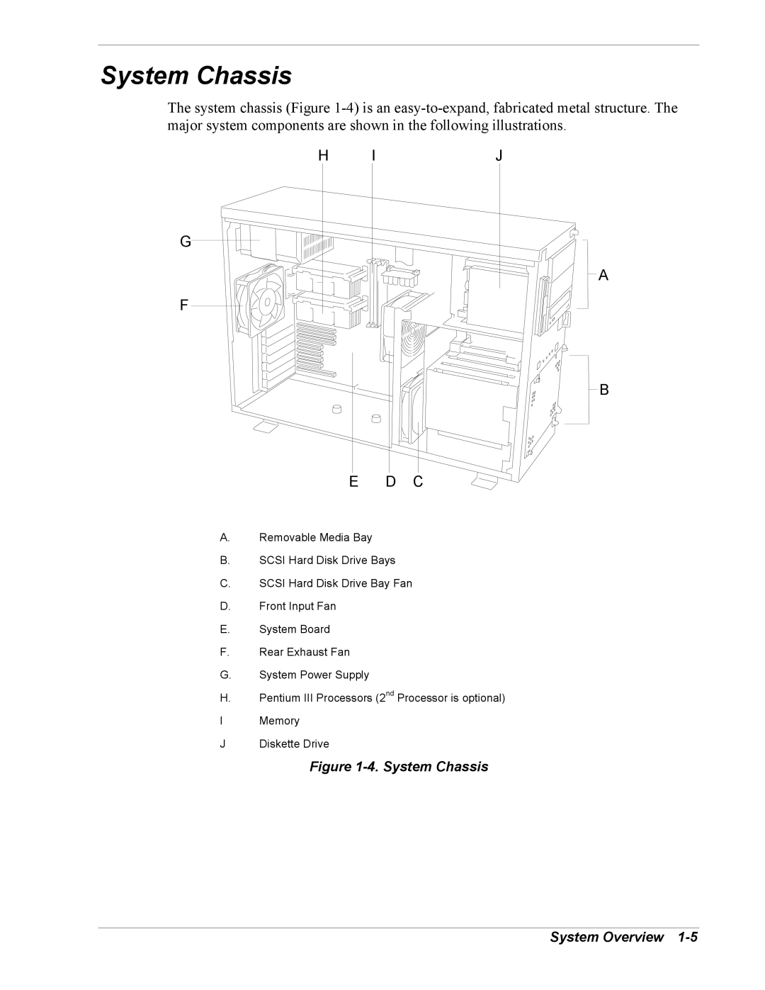 Intel 5800/120Ld manual System Chassis System Overview 