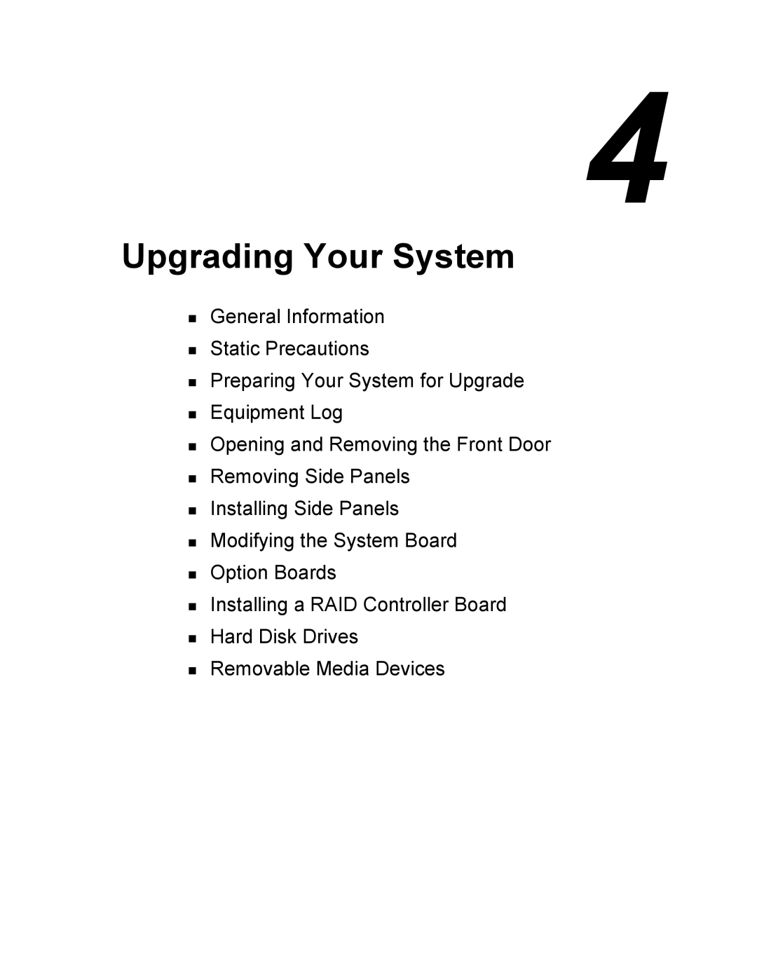 Intel 5800/120Ld manual Upgrading Your System 