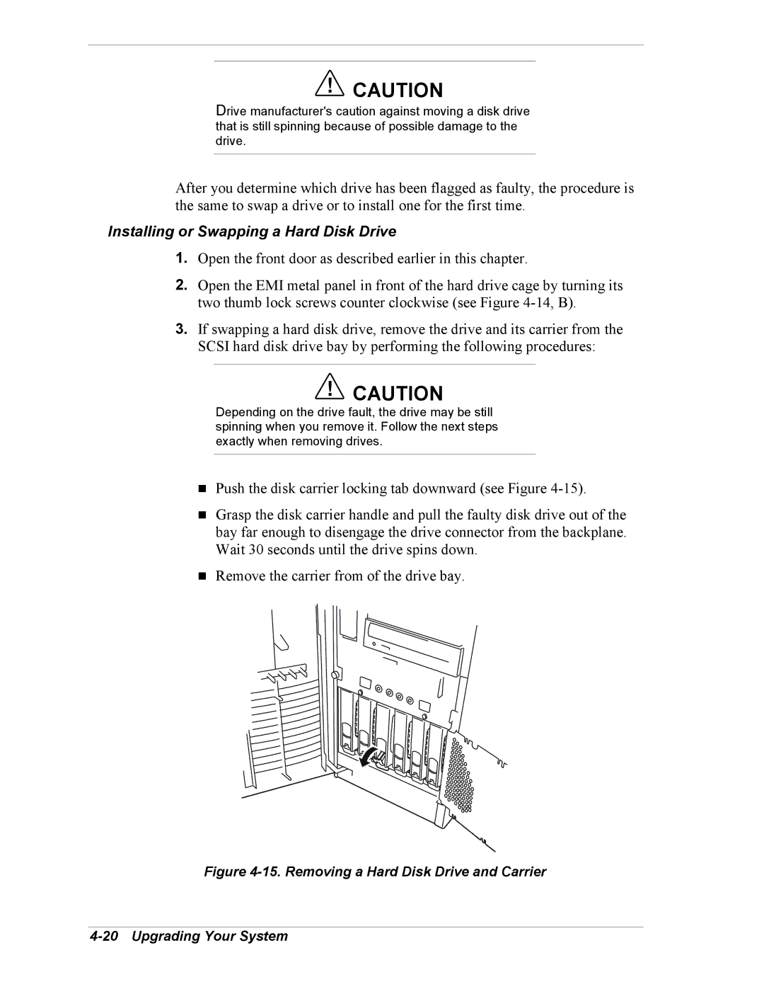 Intel 5800/120Ld manual Installing or Swapping a Hard Disk Drive 