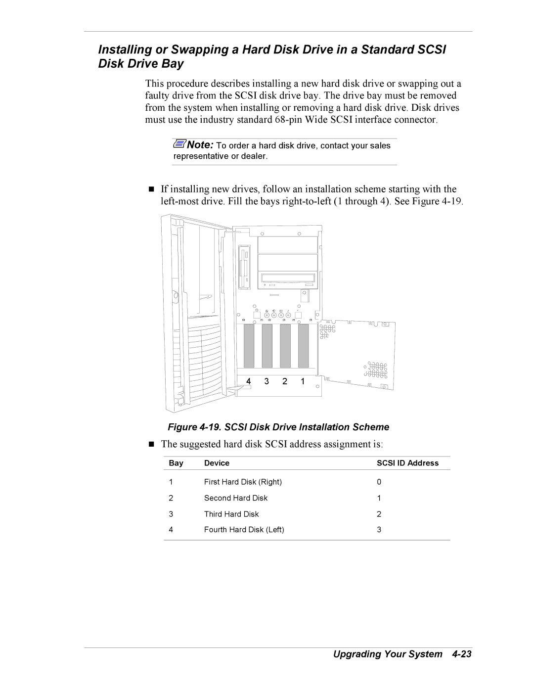 Intel 5800/120Ld manual Suggested hard disk Scsi address assignment is 