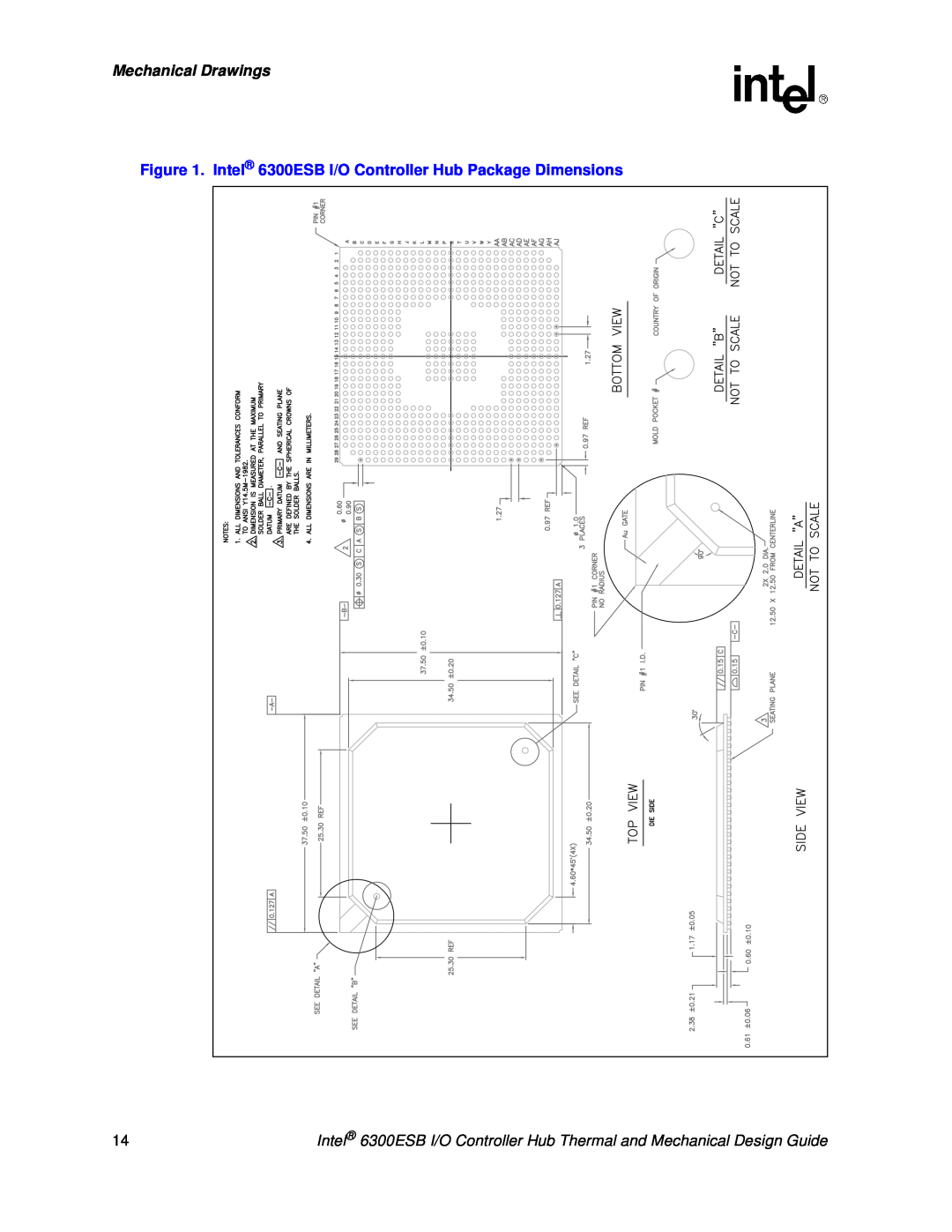 Intel 6300ESB manual Mechanical Drawings 