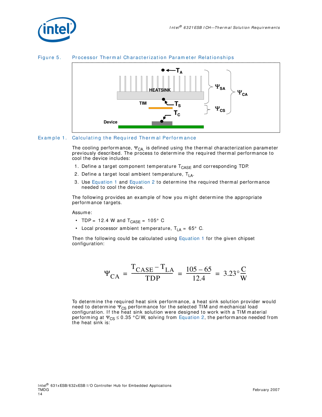 Intel 631xESB, 632xESB manual Processor Thermal Characterization Parameter Relationships 