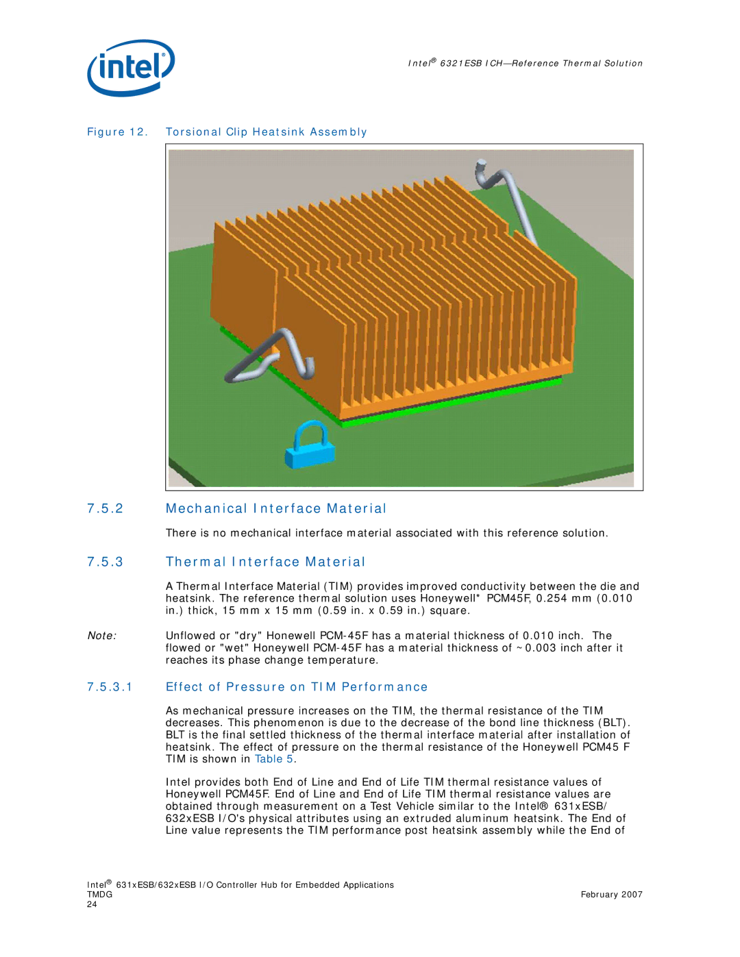 Intel 631xESB, 632xESB manual Mechanical Interface Material, Thermal Interface Material 