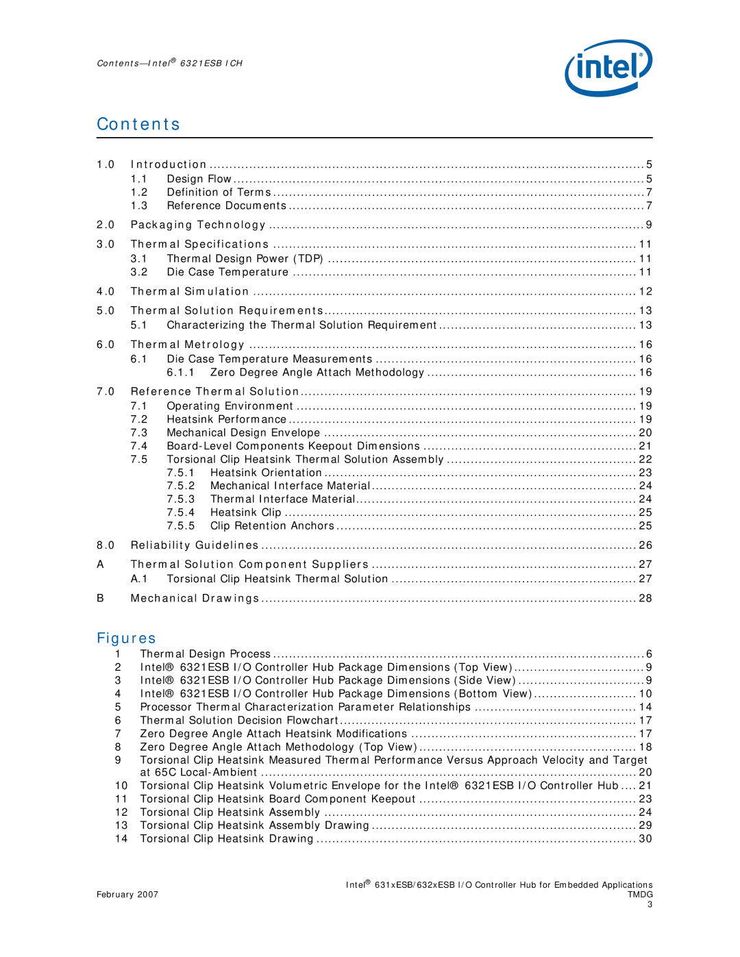 Intel 632xESB, 631xESB manual Contents 