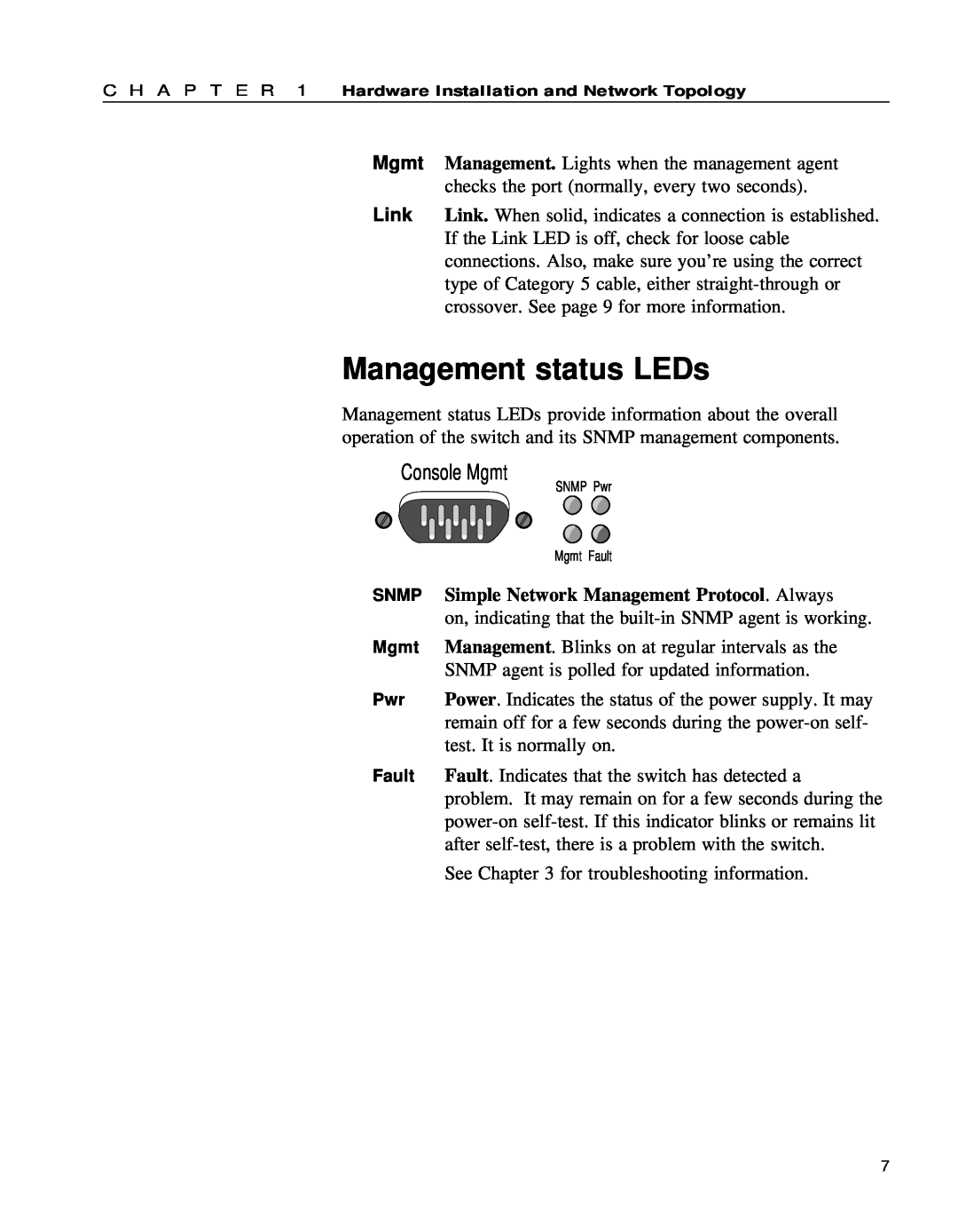 Intel 654655-001 manual Management status LEDs, Console Mgmt 