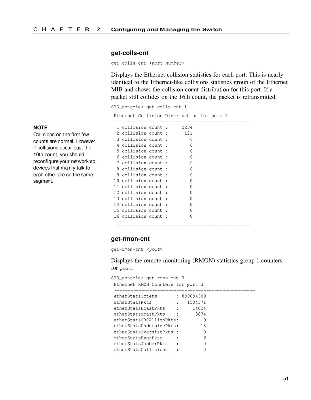 Intel 654655-001 manual Get-colls-cnt, Get-rmon-cnt 