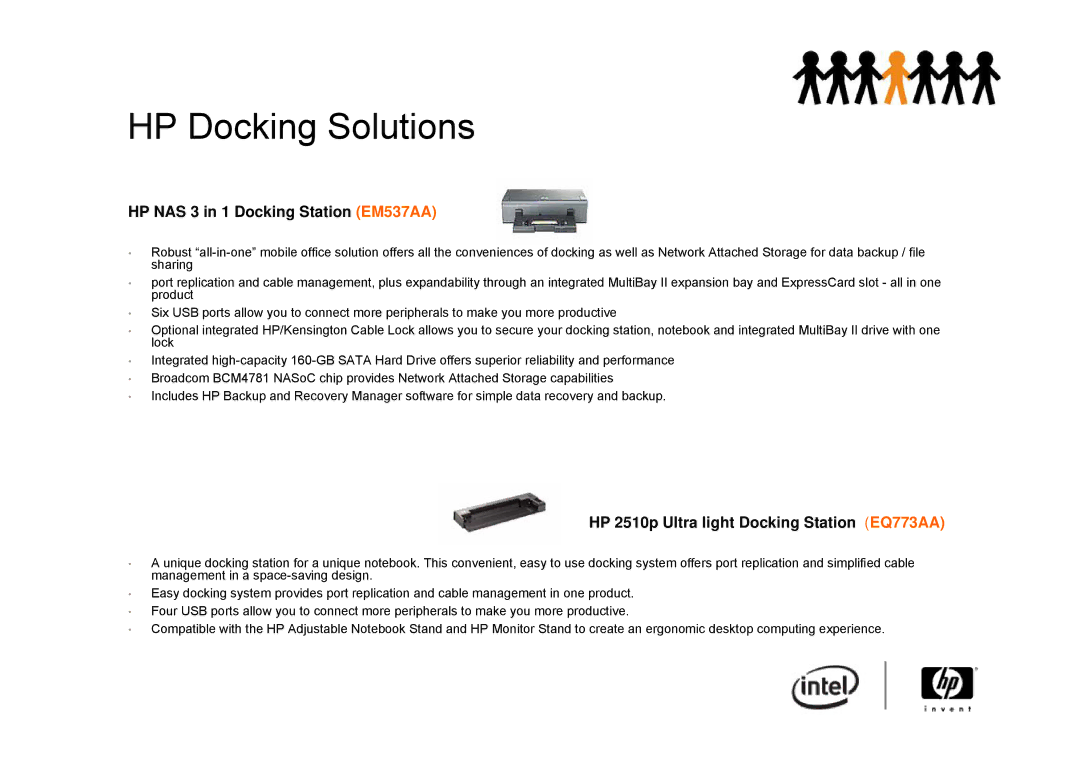 Intel 6910P HP Docking Solutions, HP NAS 3 in 1 Docking Station EM537AA, HP 2510p Ultra light Docking Station EQ773AA 