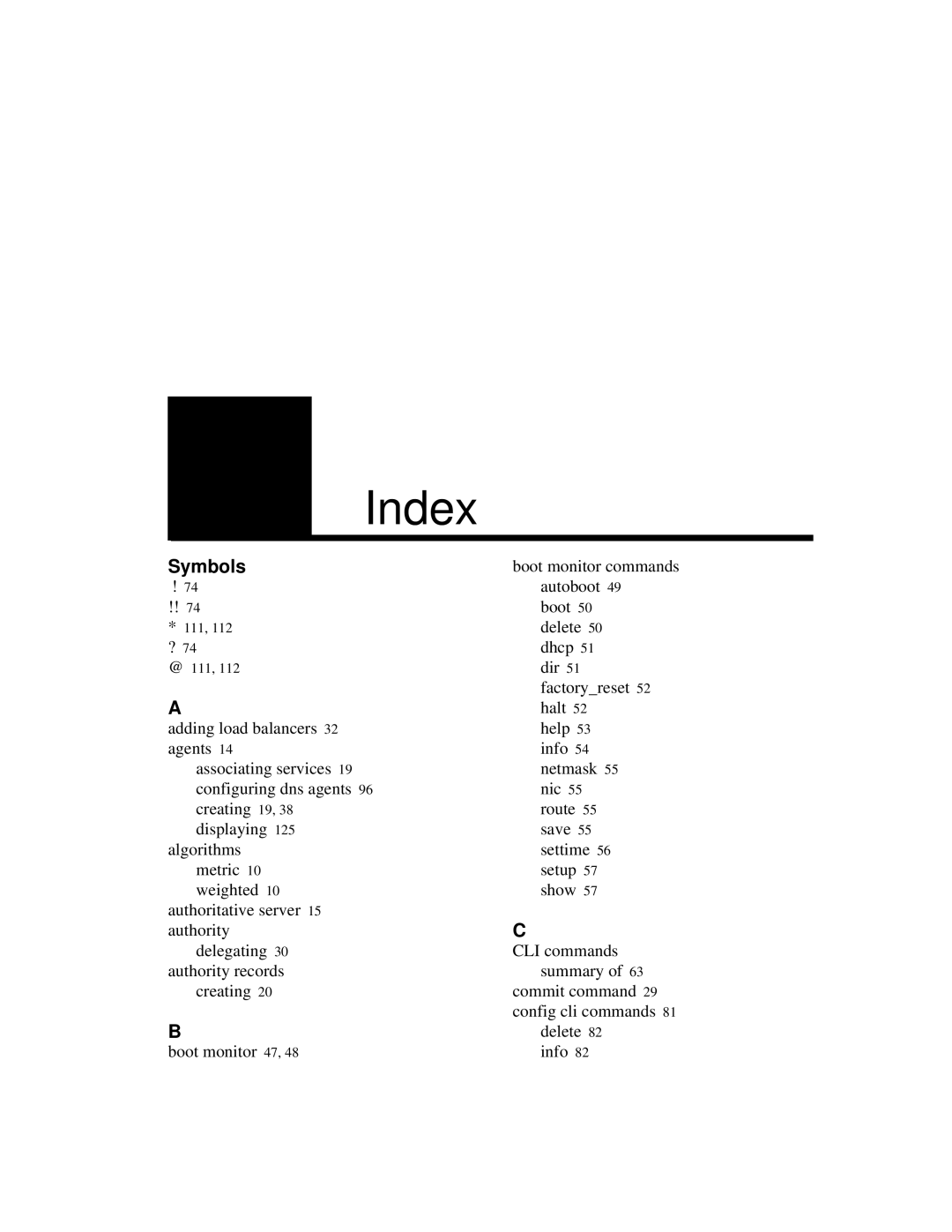 Intel 7190 manual Index, Symbols 