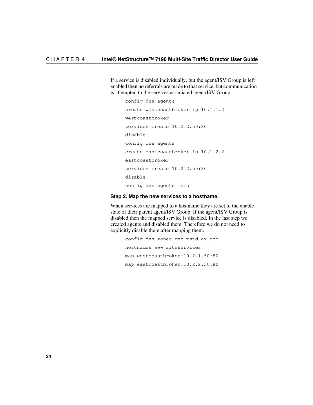 Intel 7190 manual Map the new services to a hostname 