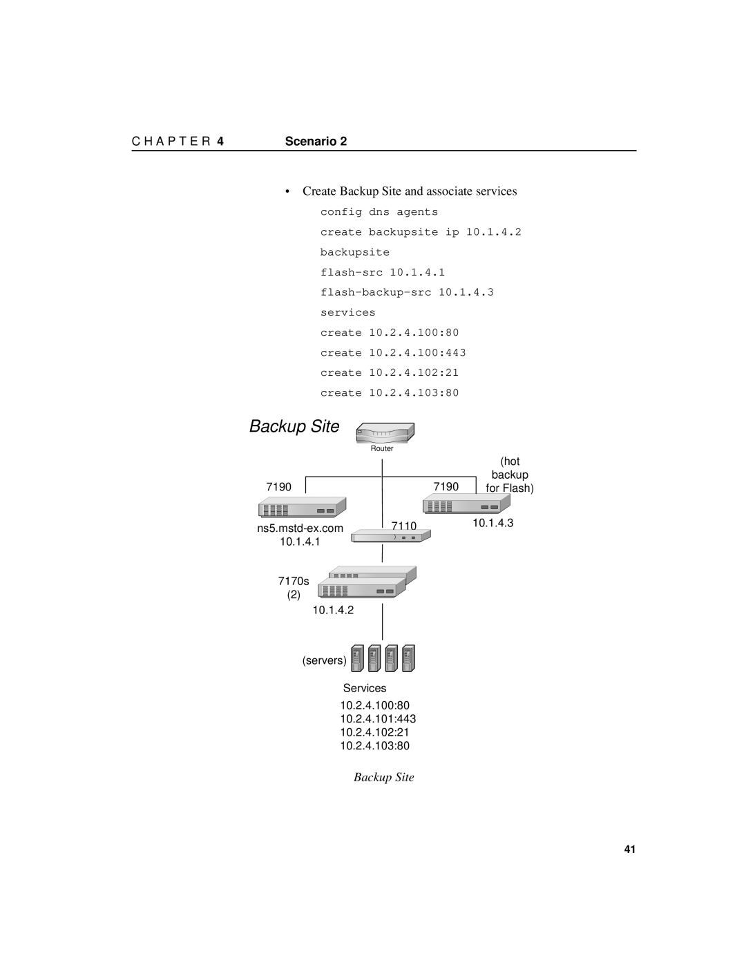 Intel 7190 manual Create Backup Site and associate services config dns agents 