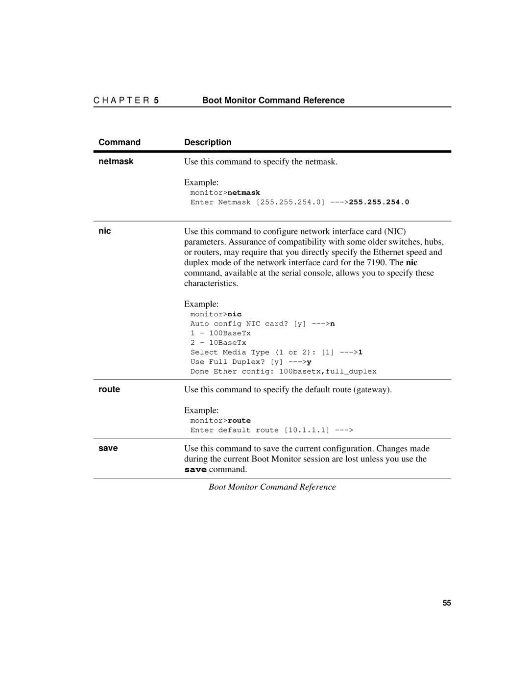 Intel 7190 manual Use this command to specify the netmask 