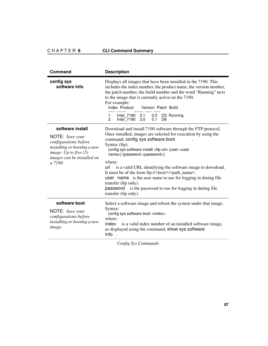 Intel 7190 manual Configurations before, Installing or booting a new, Image 