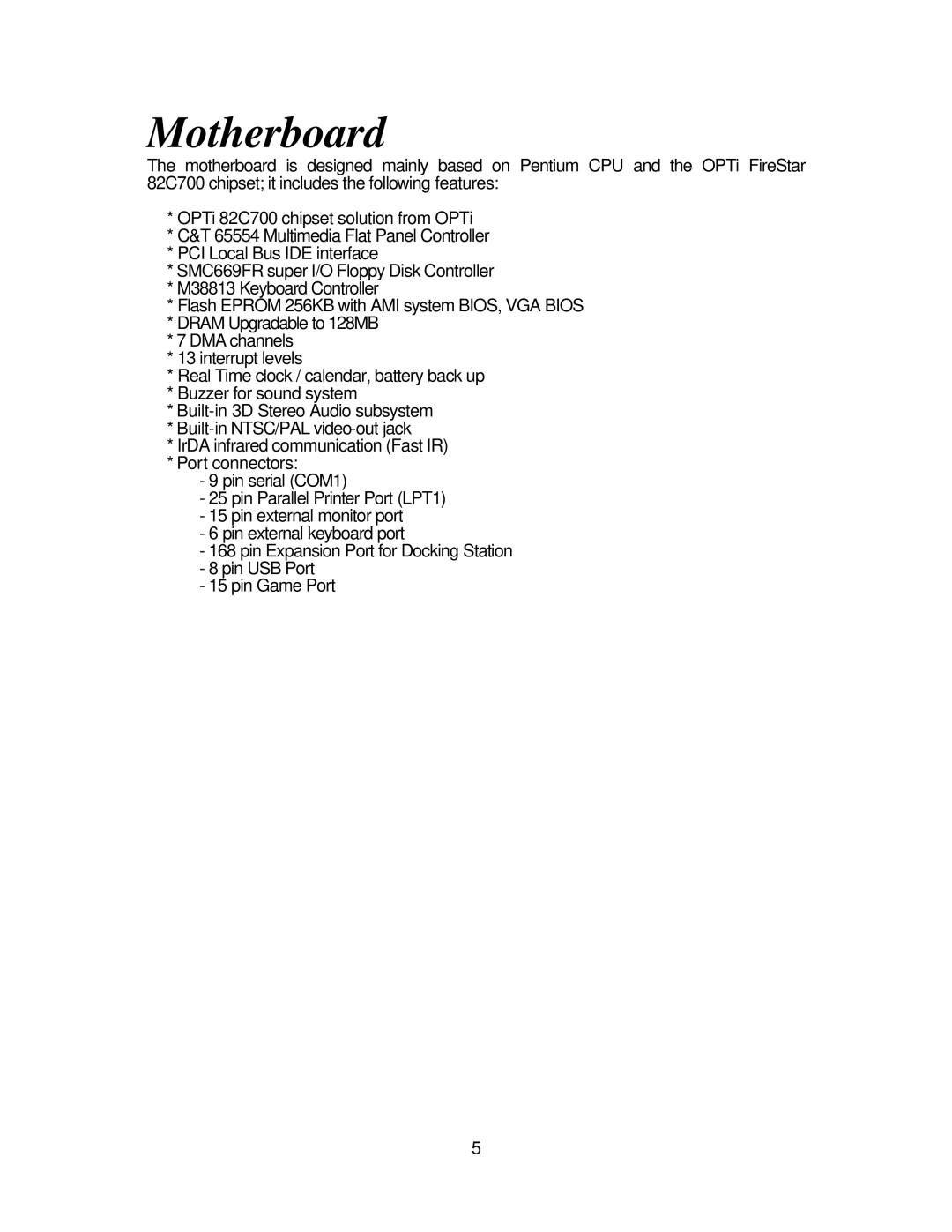 Intel 7200 specifications Motherboard 