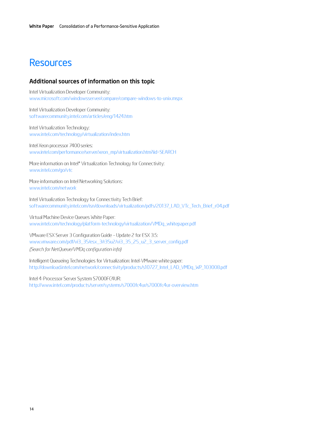 Intel 7400 manual Resources, Additional sources of information on this topic 
