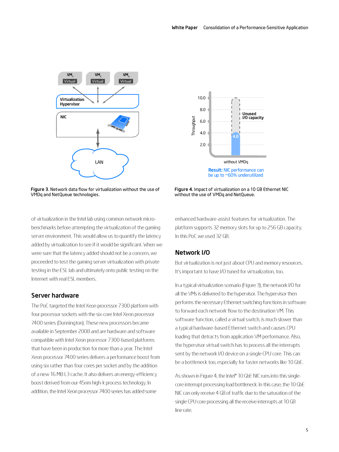 Intel 7400 manual Server hardware, Network I/O 