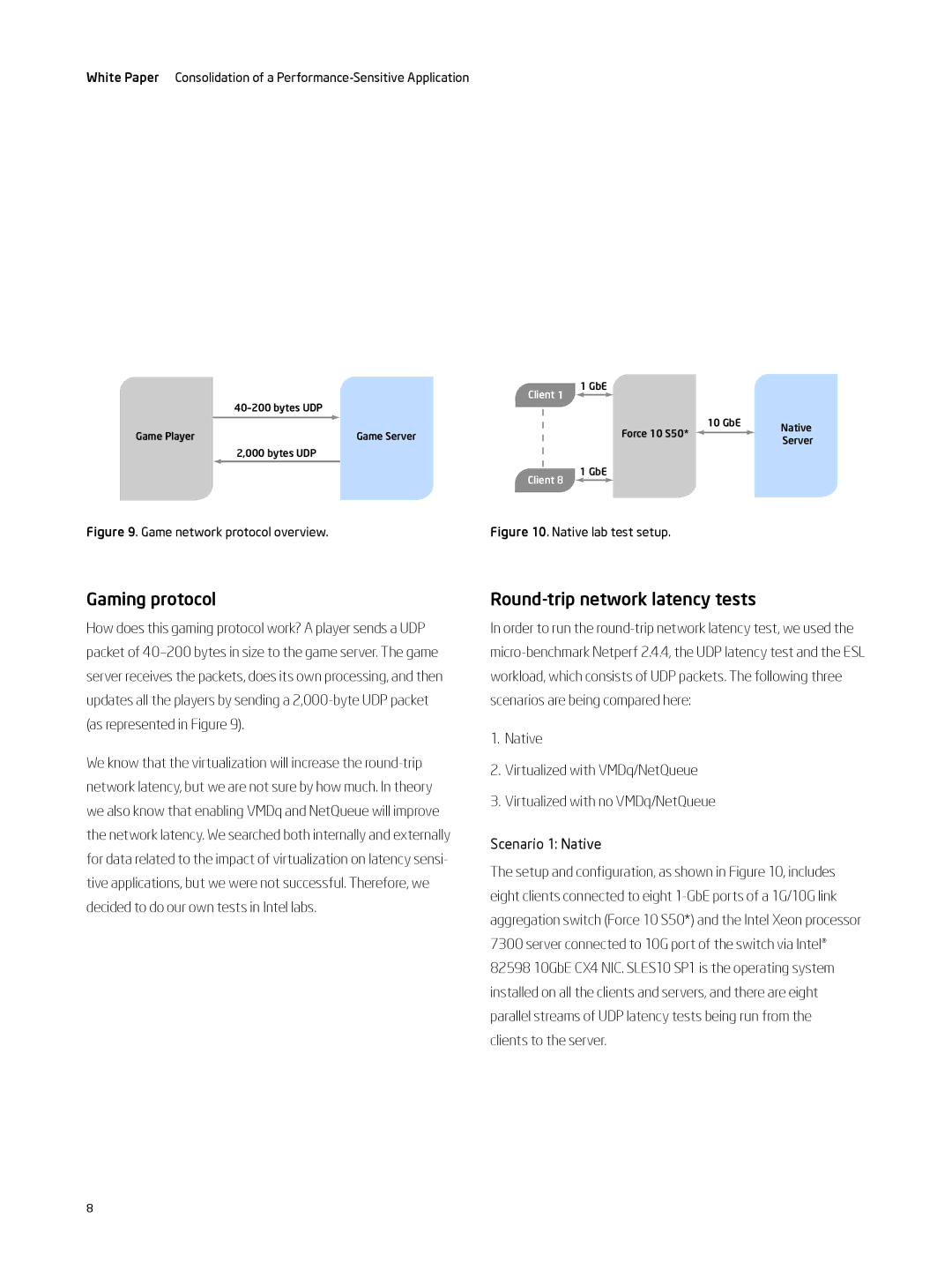 Intel 7400 manual Gaming protocol, Round-trip network latency tests 