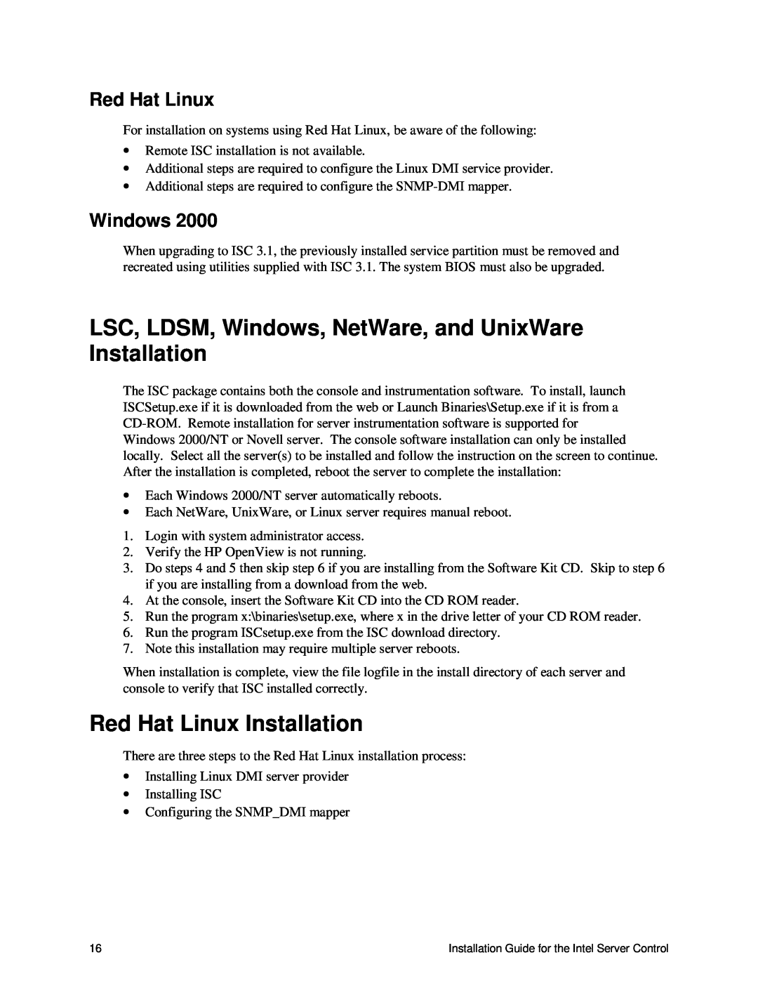 Intel 747116-011 manual Red Hat Linux Installation, Windows 