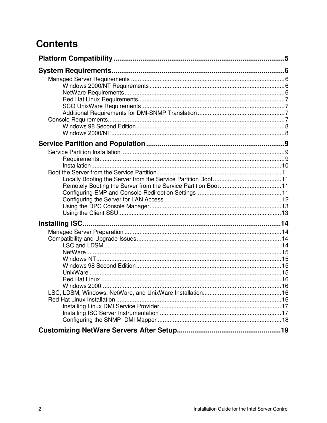 Intel 747116-011 manual Contents 