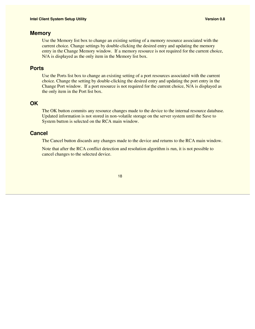 Intel 754458-002 manual Memory, Ports 