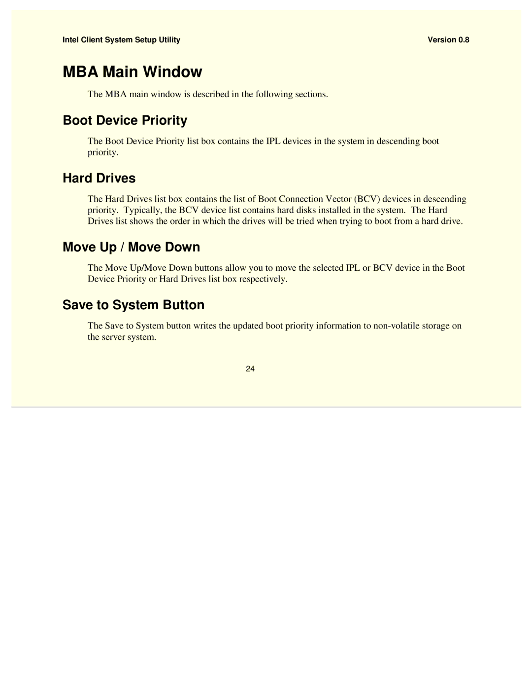 Intel 754458-002 manual Boot Device Priority, Hard Drives, Move Up / Move Down, Save to System Button 