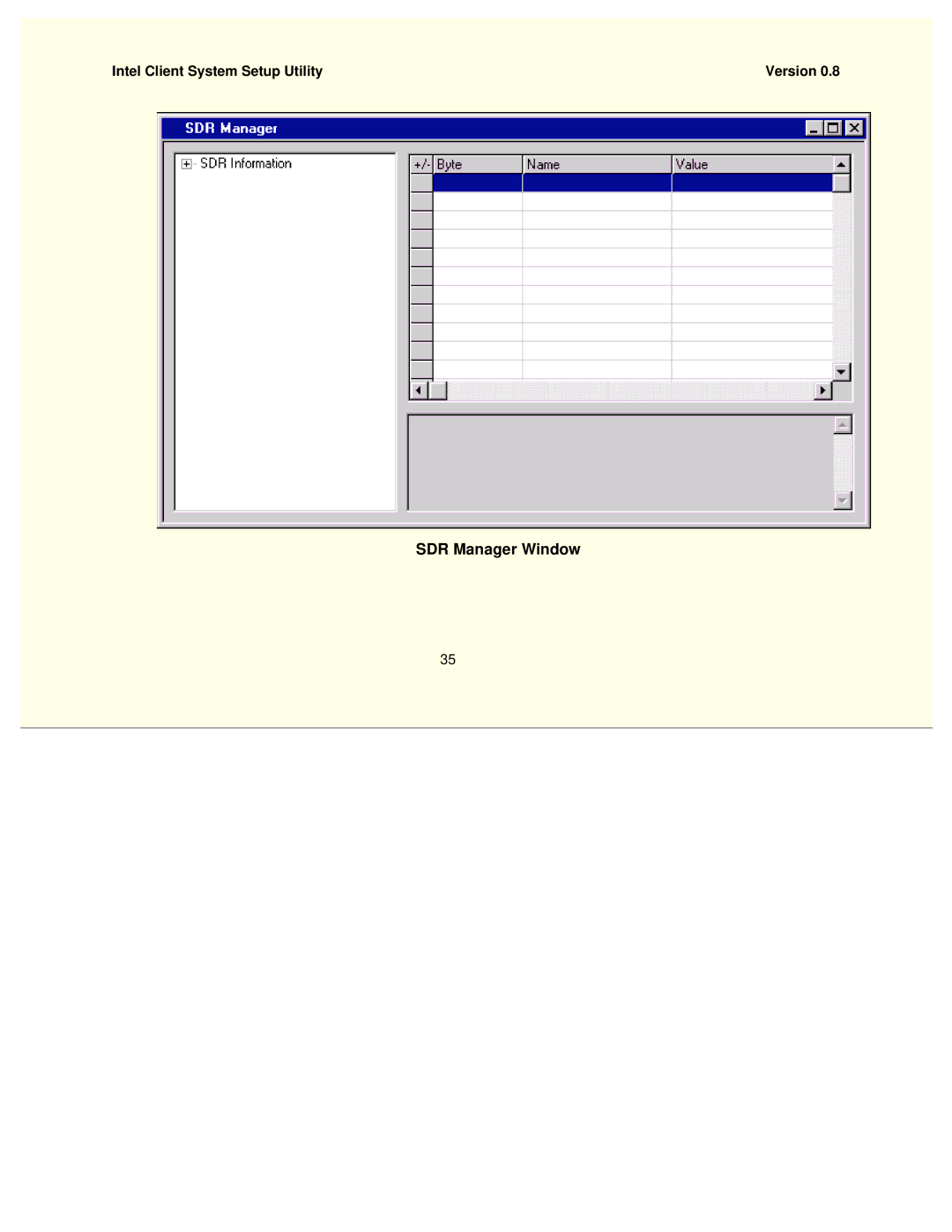 Intel 754458-002 manual SDR Manager Window 