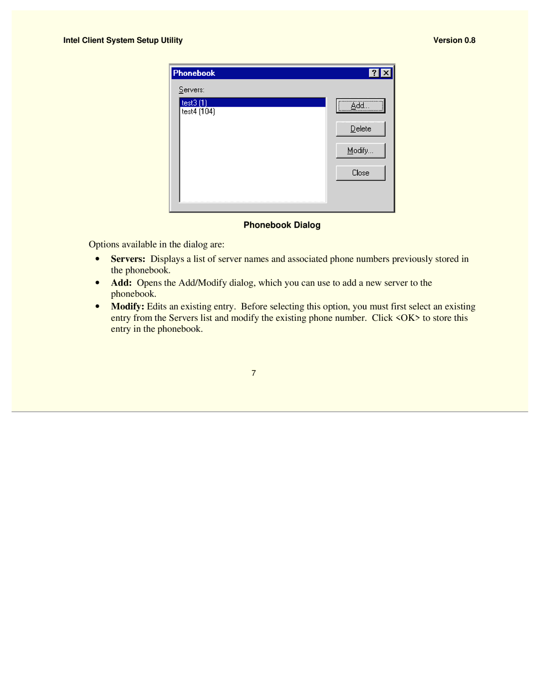 Intel 754458-002 manual Phonebook Dialog 