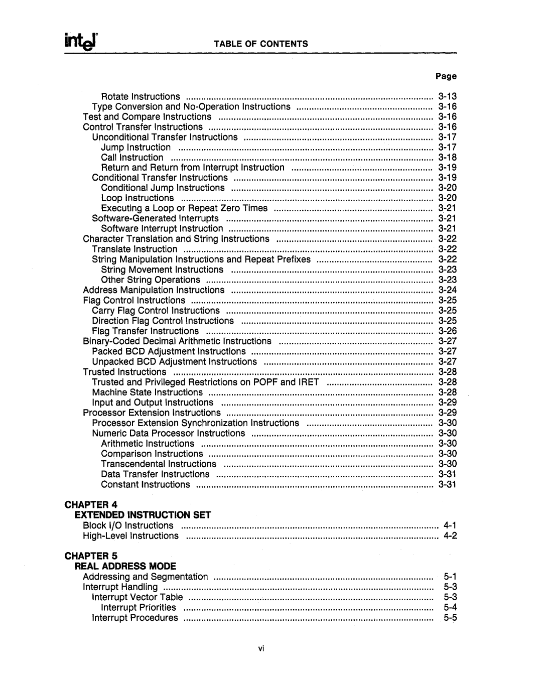 Intel 80287, 80286 manual Extended Instruction SET, Real Address Mode 