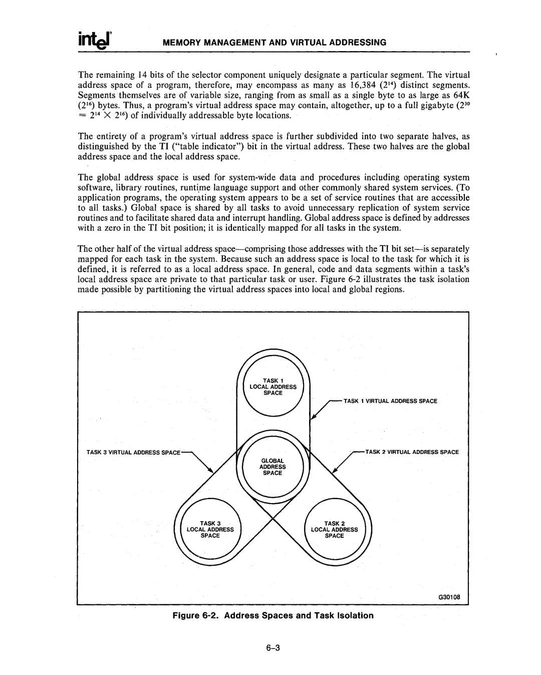 Intel 80286, 80287 manual Address Spaces and Task Isolation 