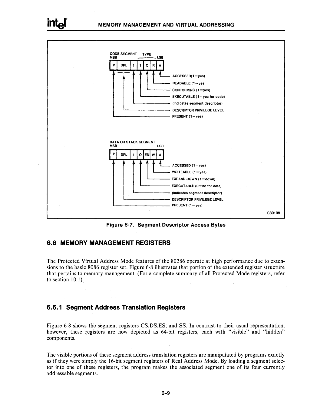 Intel 80286, 80287 manual Memory Management Registers, Segment Address Translation Registers 